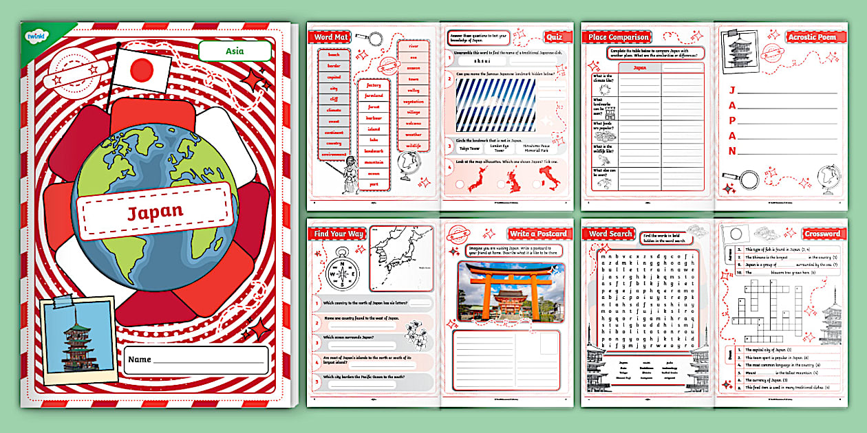 KS1 Japan Activity Booklet Twinkl