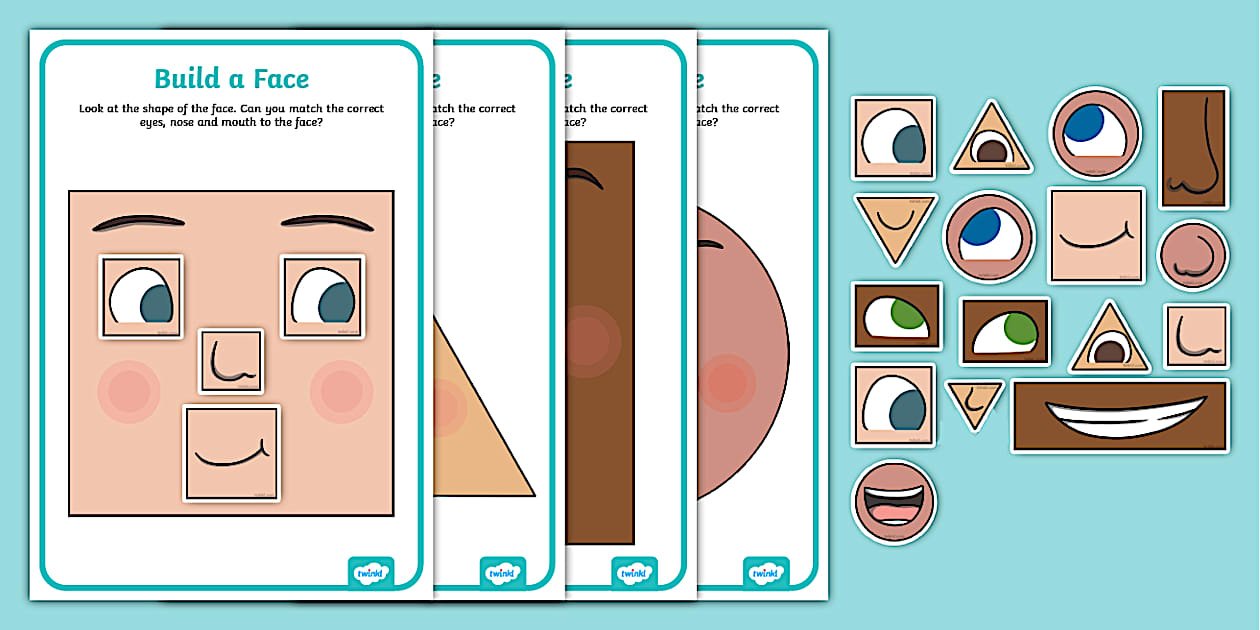👉 All About Me: Build a Face 2D Shape Activity Twinkl