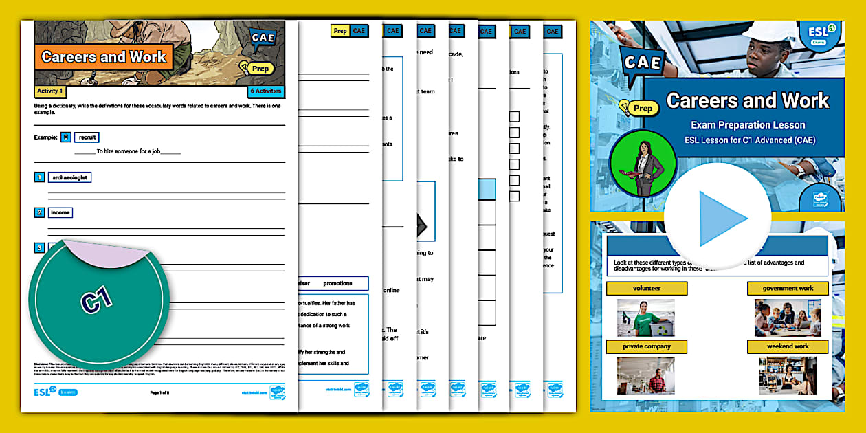 * NEW * C1 Advanced (CAE) Prep Lesson (Careers and Work)
