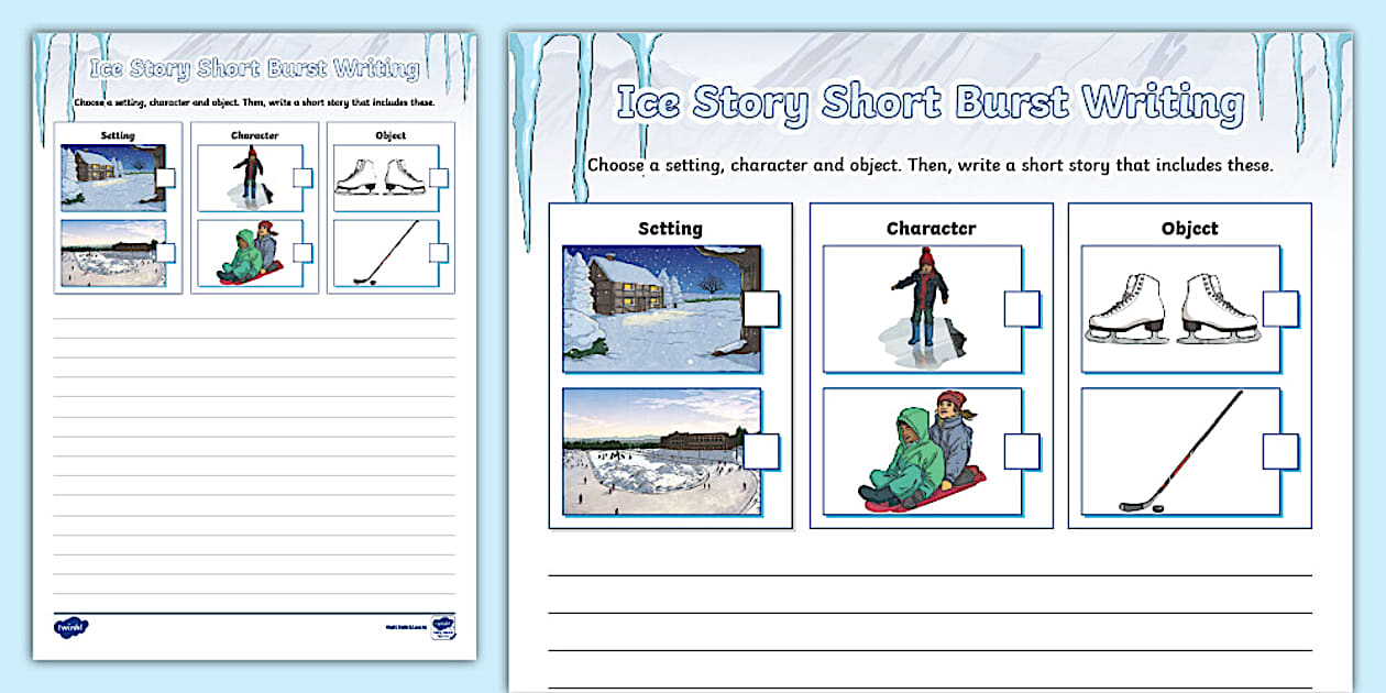 KS2 Ice Story Short Burst Writing Template Twinkl