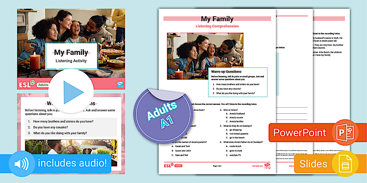 ESL Listening: My Family PPT (Teacher-Made) - Twinkl