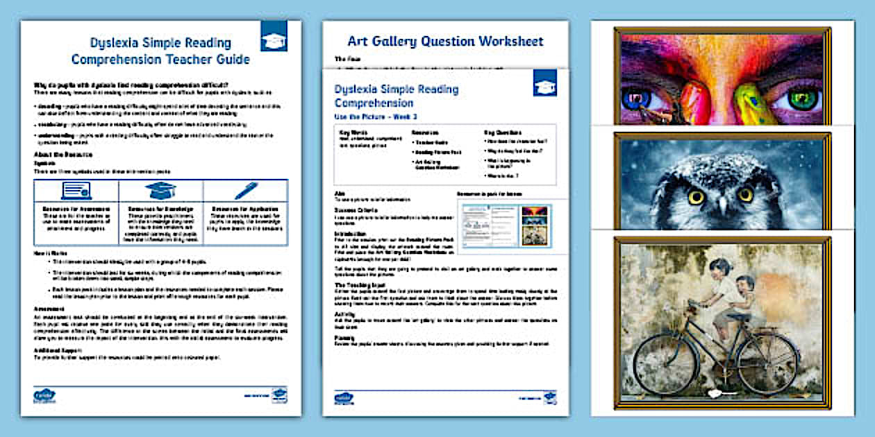 Pack Three Dyslexia Simple Reading Comprehension: Use the Picture