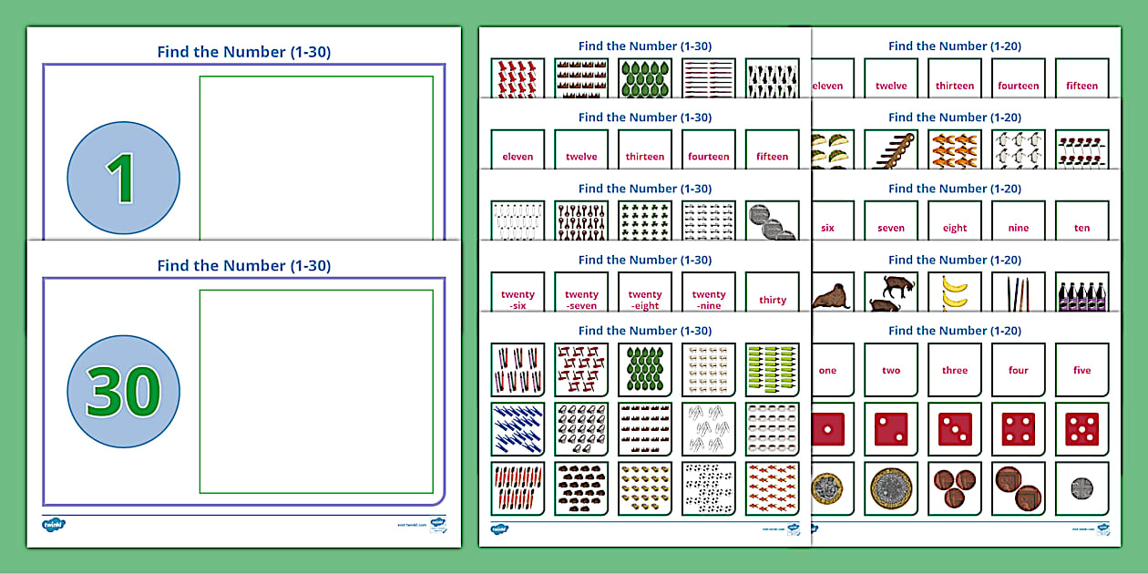 Older Learners: Find the Number 1-30 Workstation Pack
