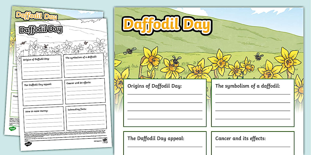 Daffodil Day Fact File Template (teacher made) - Twinkl
