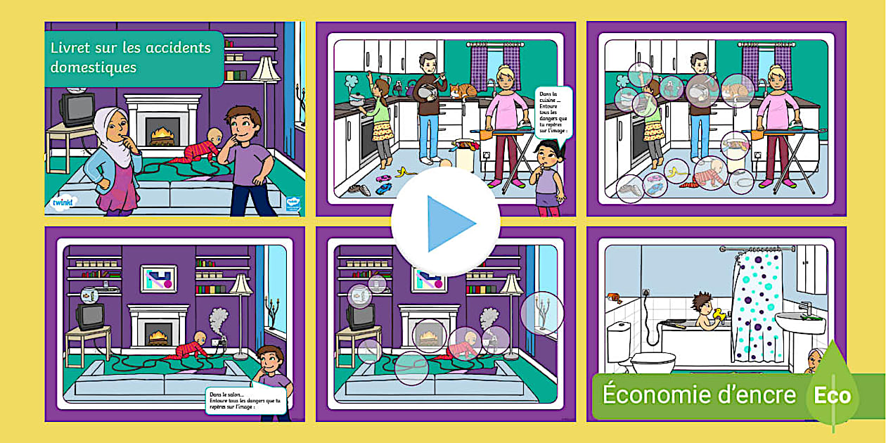 Livret sur les accidents domestiques (teacher made) - Twinkl