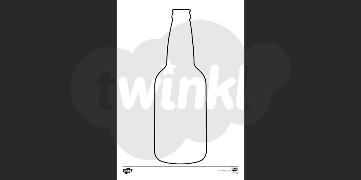 water bottle outline template