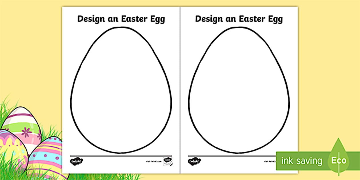 Design an Easter Egg A5 Worksheet (teacher made) - Twinkl