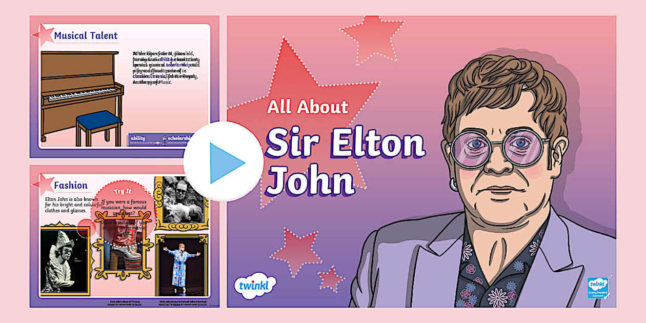 👉 KS1 All About Sir Elton John PowerPoint - Twinkl