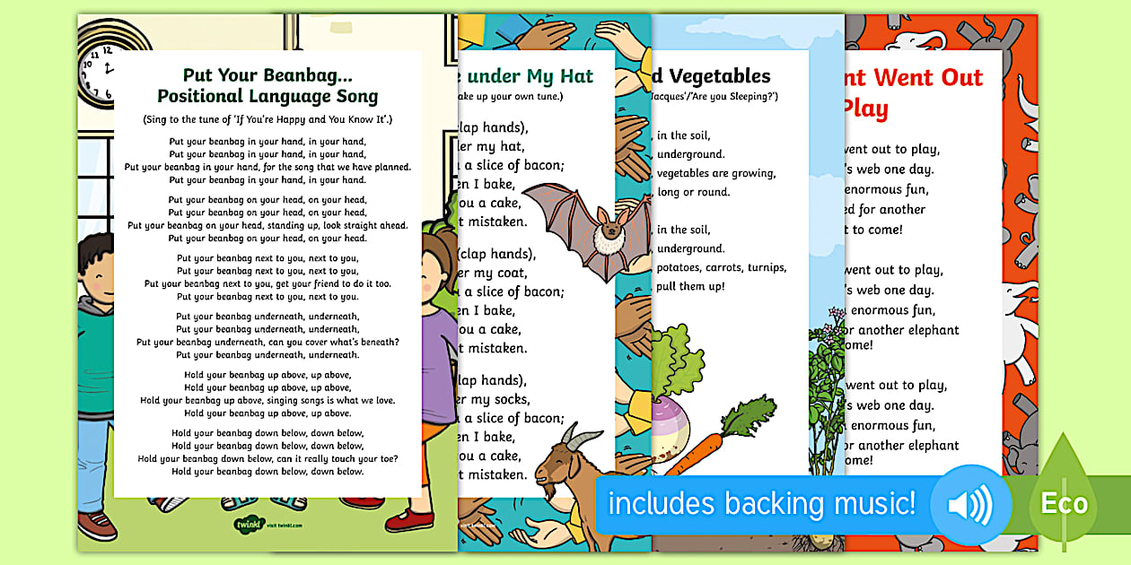 On and Under Concept Songs and Rhymes Resource Pack - Twinkl