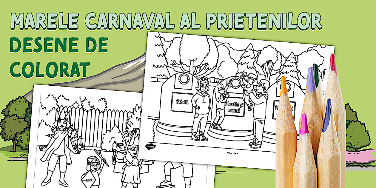 Marele carnaval al prietenilor naturii – Desene de colorat