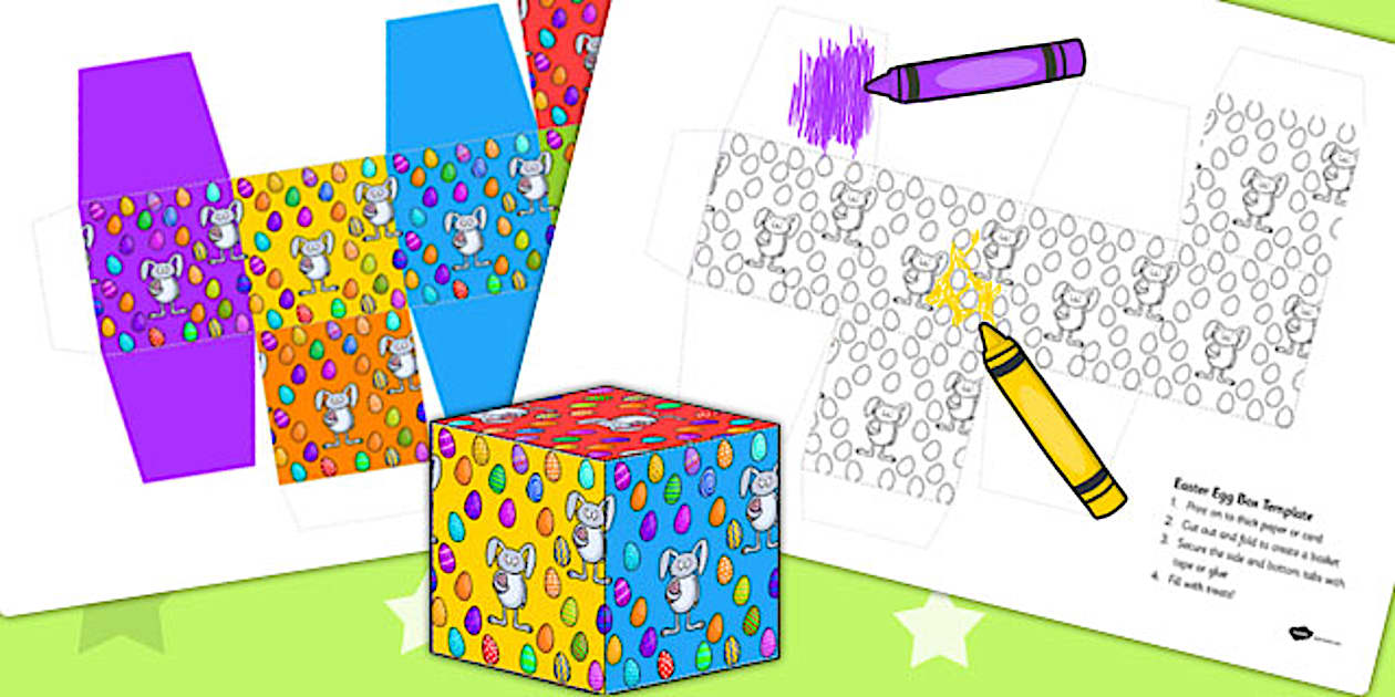 Easter Egg Box Colouring Activity (teacher made) - Twinkl