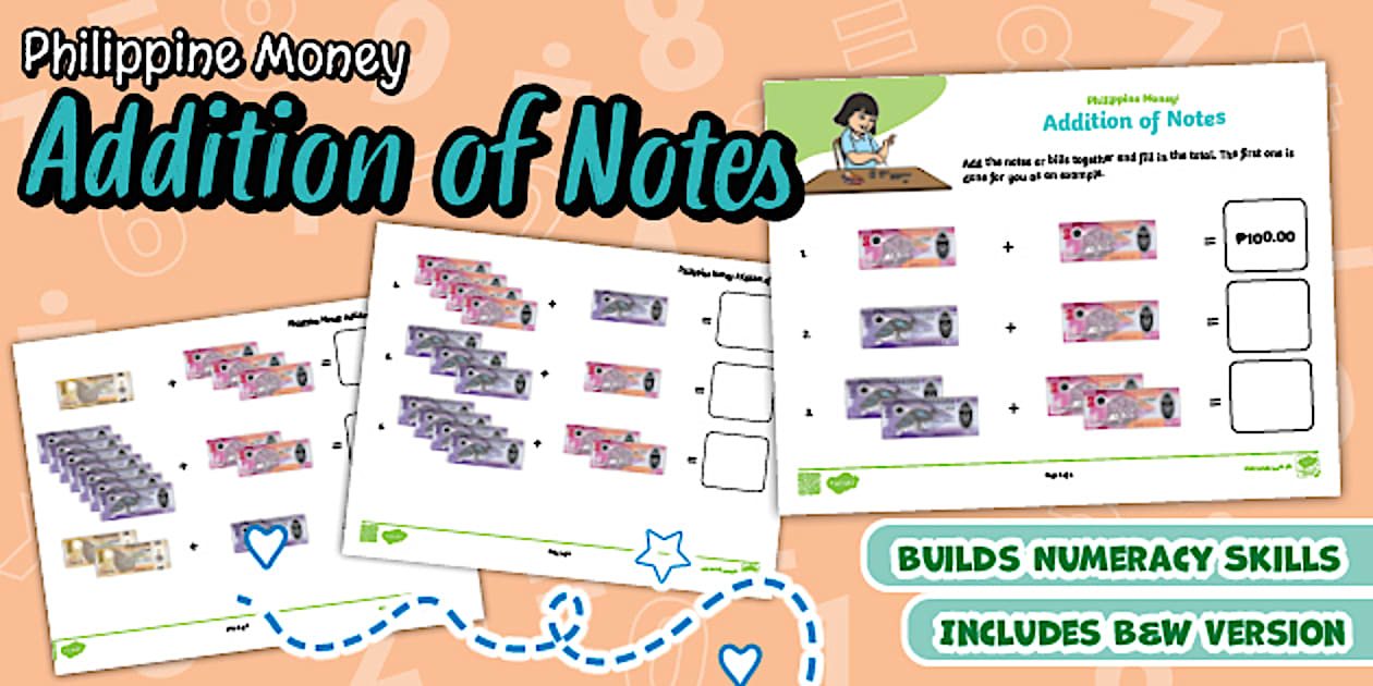 Addition of Philippine Money Worksheets | Grade 1 | Twinkl PH