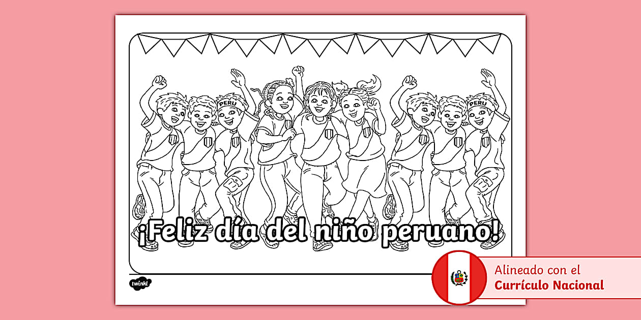 Hoja de colorear: Día del Niño Peruano | Twinkl - Twinkl