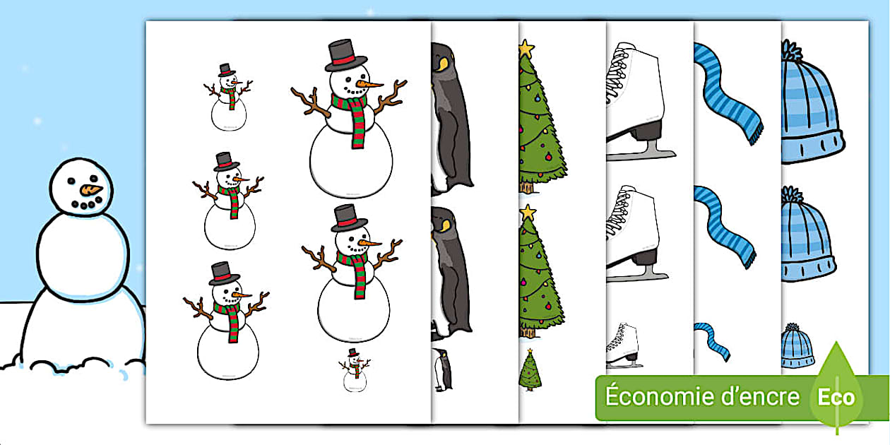 Images à classer par ordre de grandeur : l'hiver