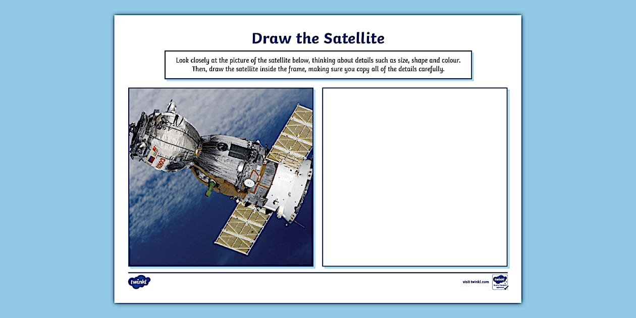 Drawing of a Satellite Art Activity (teacher made) - Twinkl