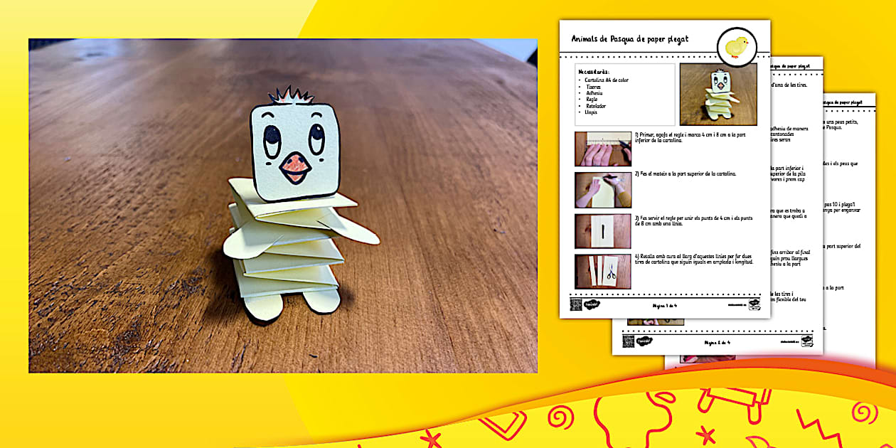 Manualitat: Animals de Pasqua de paper plegat - Català