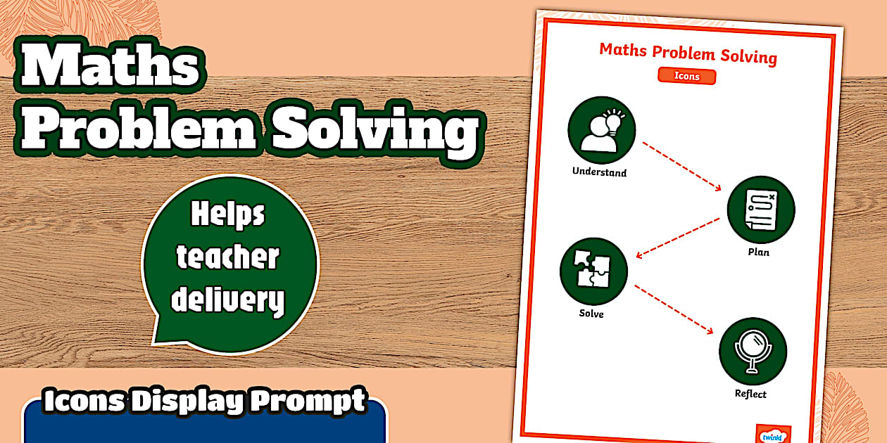 👉 Maths Problem Solving Icons Poster