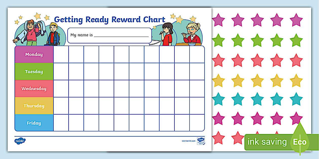 Getting Ready Reward Chart (teacher made) Twinkl