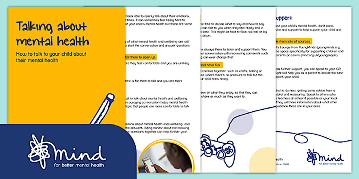 Talking to Your Child About Mental Health Leaflet- Wellbeing