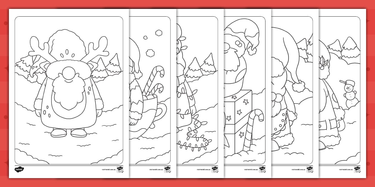 Christmas Gnome Colouring Sheets (teacher made) Twinkl