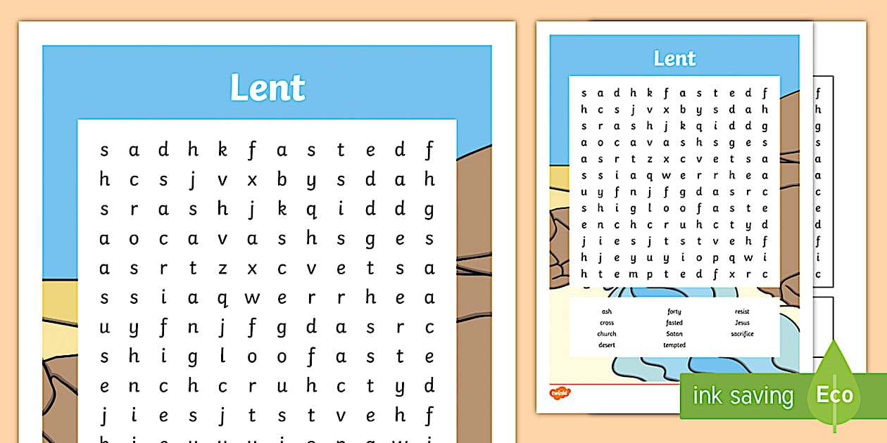 QLD Lent Word Search (teacher made) - Twinkl