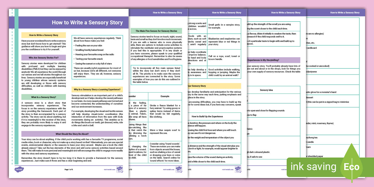 How to Write a Sensory Story (professor feito) - Twinkl