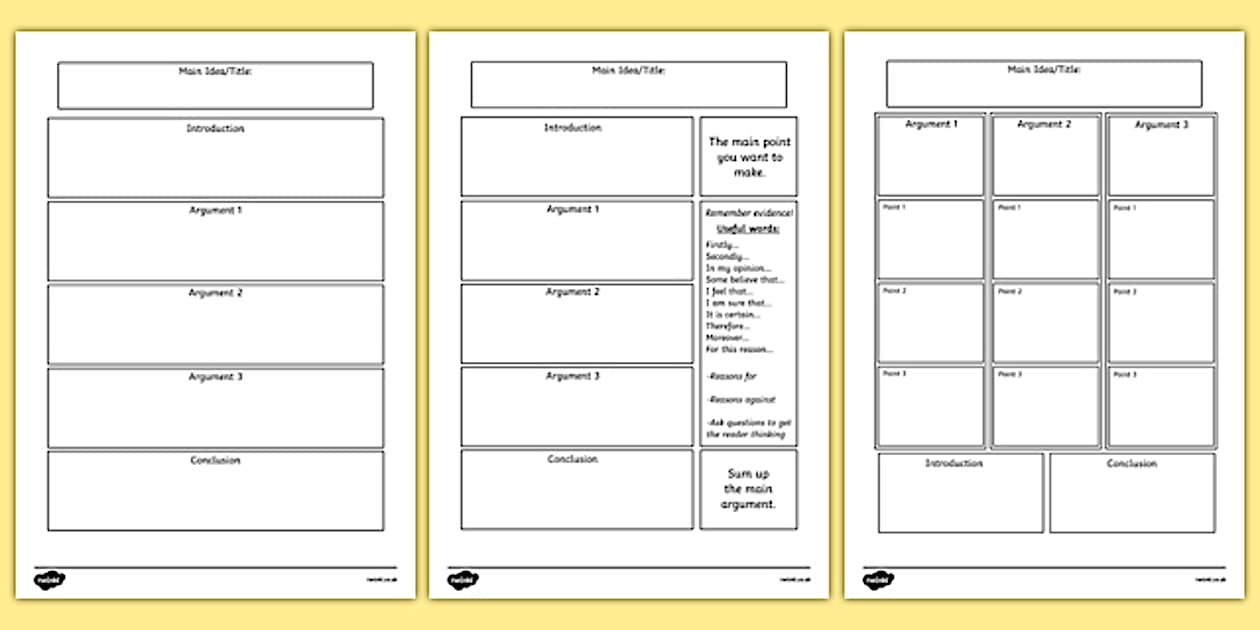 Persuasive Writing Template (teacher made) Twinkl