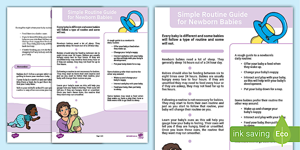Newborn Babies Simple Routine Guide (Teacher-Made) - Twinkl