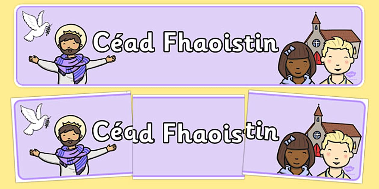 Céad Fhaoistin First Confession Display Banner - Twinkl