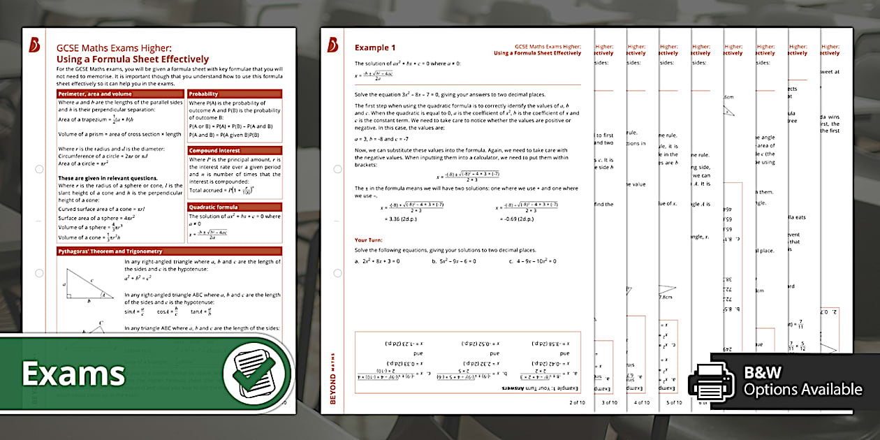 👉 GCSE Maths: Using The Formula Sheet - Higher - Twinkl
