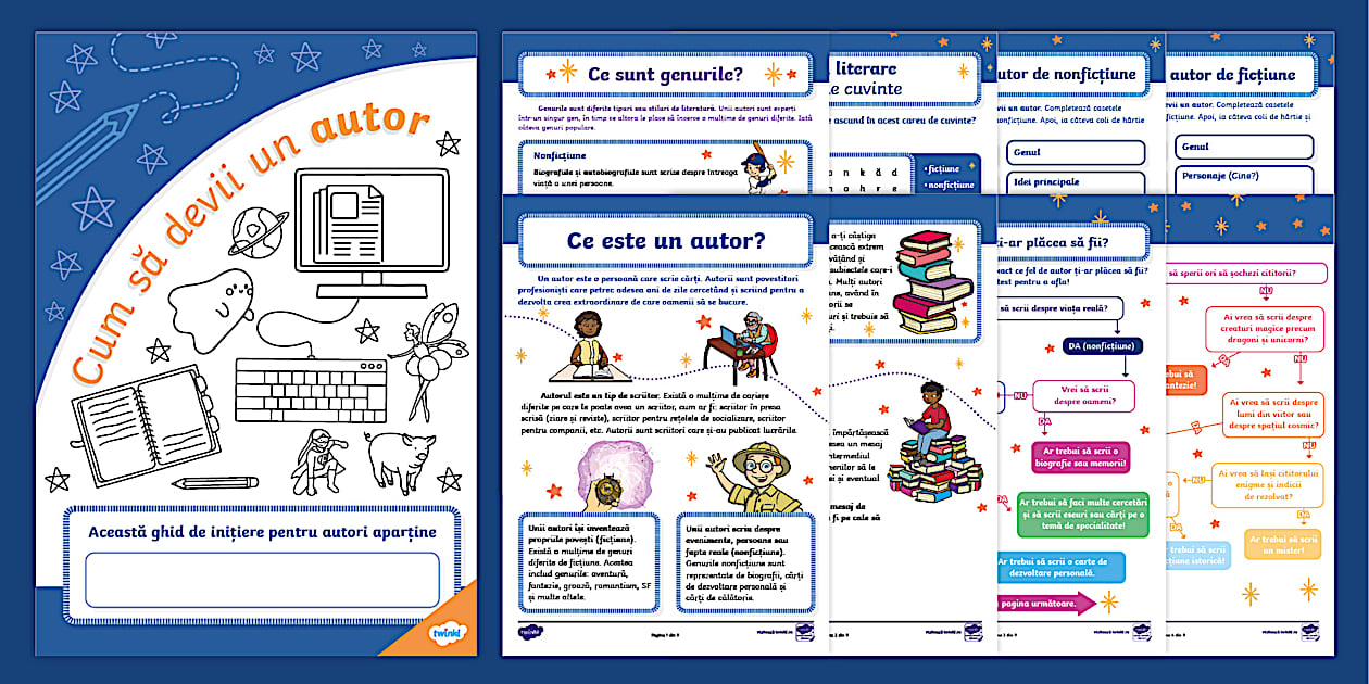 Cum să devii un autor – Broșură informativă cu activități
