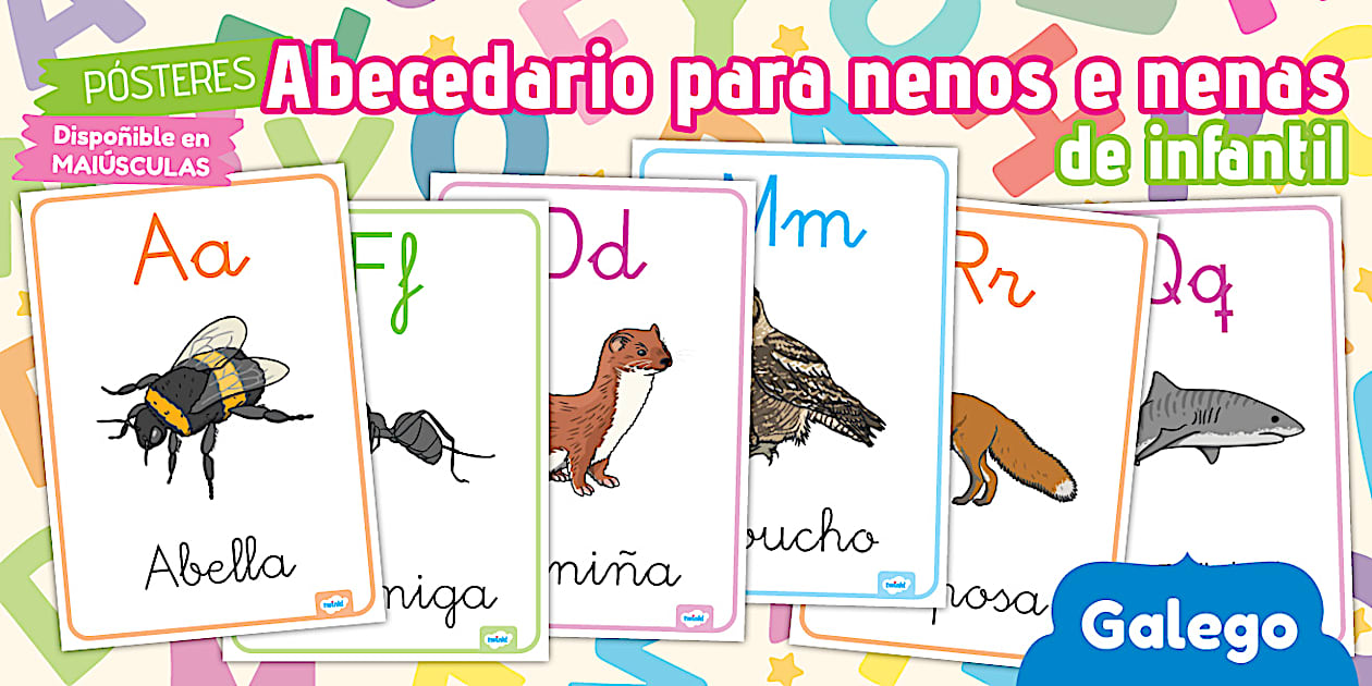Pósteres: Abecedario para nenos e nenas de Infantil - Galego