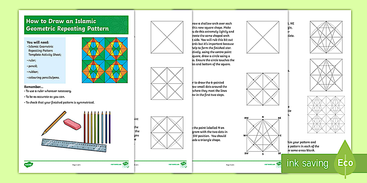 How To Draw An Islamic Geometric Repeating Pattern Step-by-Step ...