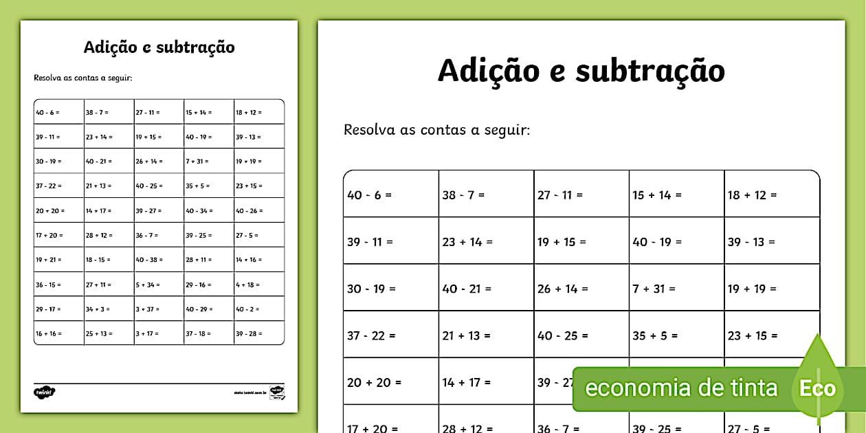 Contas de Matemática para o 2º Ano do Ensino Fundamental