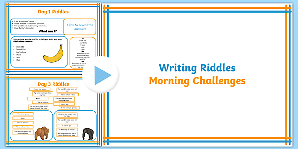Writing Riddles KS2 Morning Activities PowerPoint - Twinkl