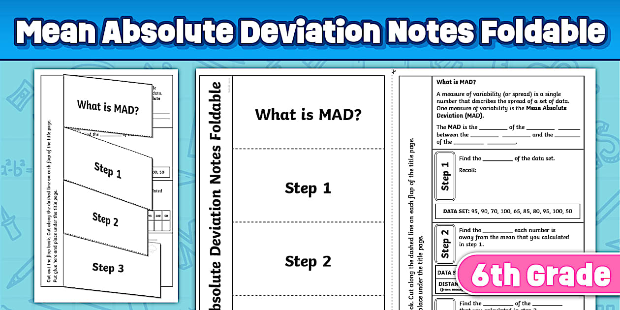 Sixth Grade Mean Absolute Deviation Notes Foldable