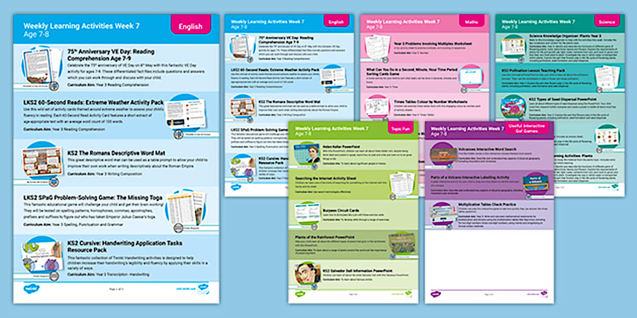 Weekly Learning Activities Week 7 Age 7-8 (teacher made)