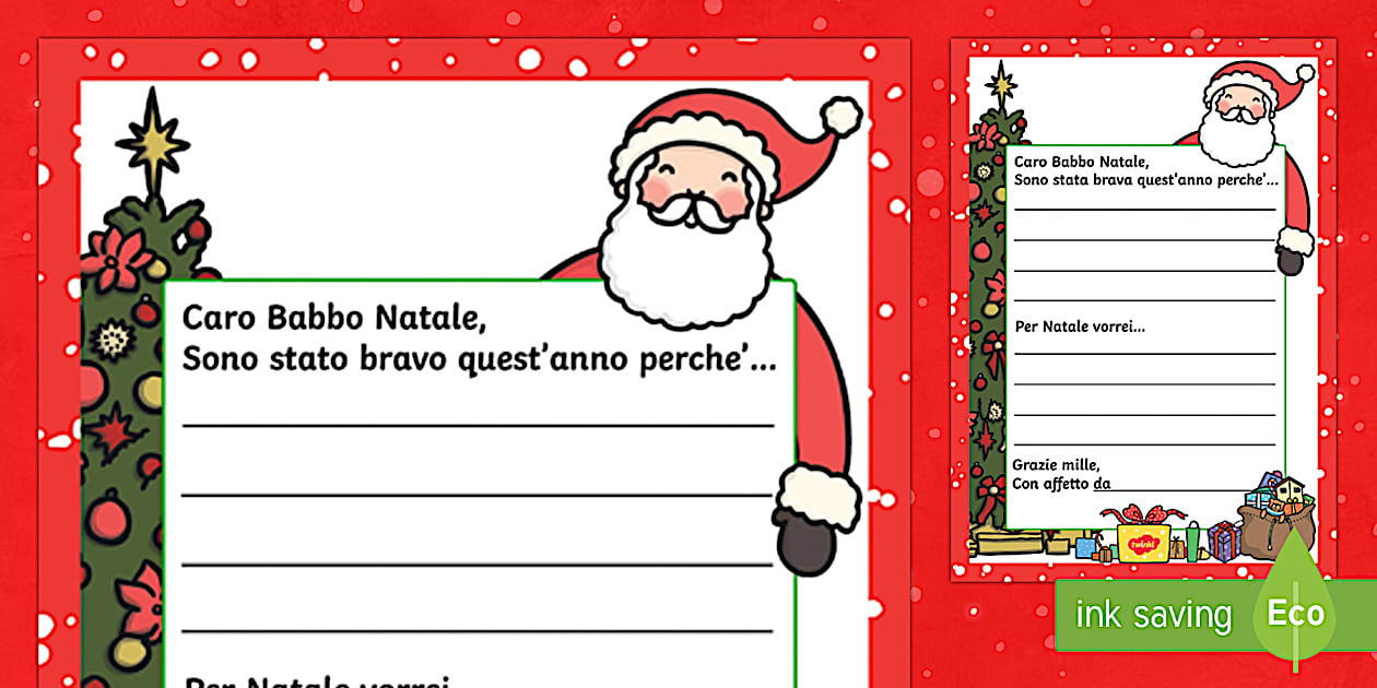 Editable Letterina a Babbo Natale Scuola Primaria - Twinkl