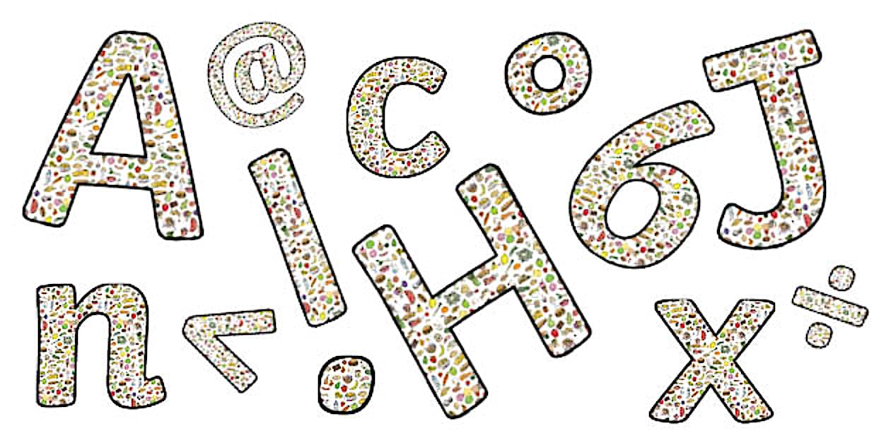 Food Themed Display Letters Uppercase