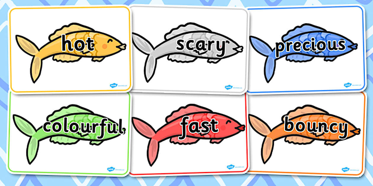 Cursive Vocabulary on Fish (professor feito) - Twinkl