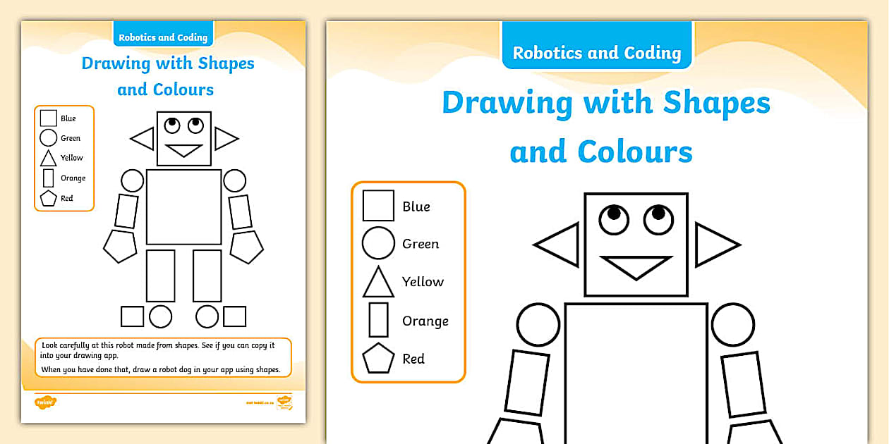 Robotics and Coding - Drawing with Shape and Colour - Twinkl