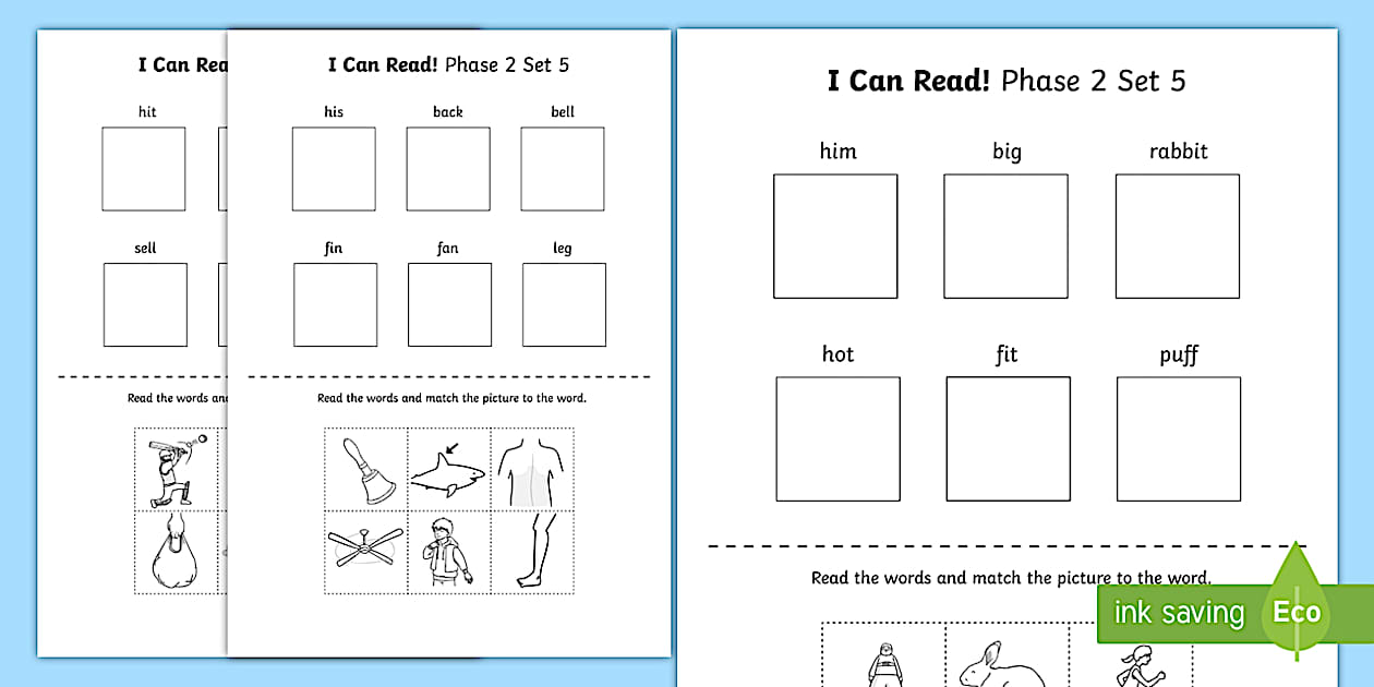 Cursive I Can Read! Phase 2 Set 5 Words Worksheet - Twinkl