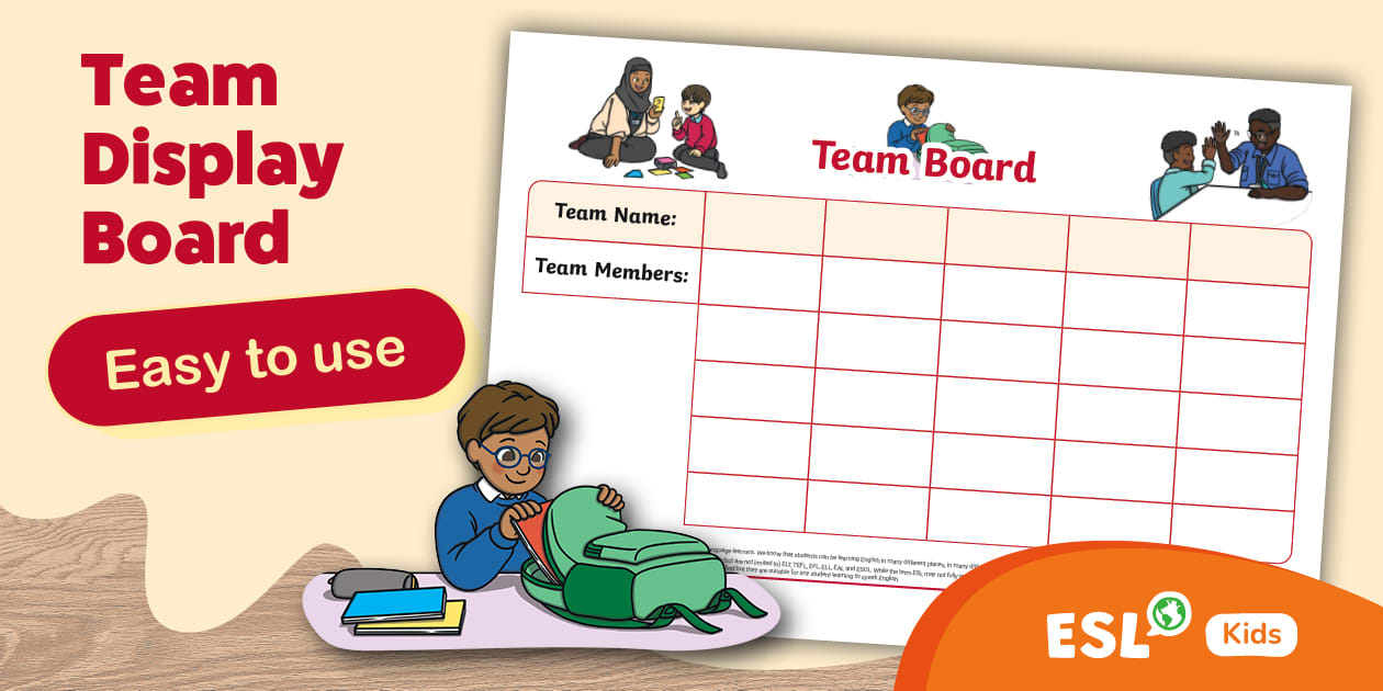 ESL Team Display Board for Kids (teacher made) Twinkl