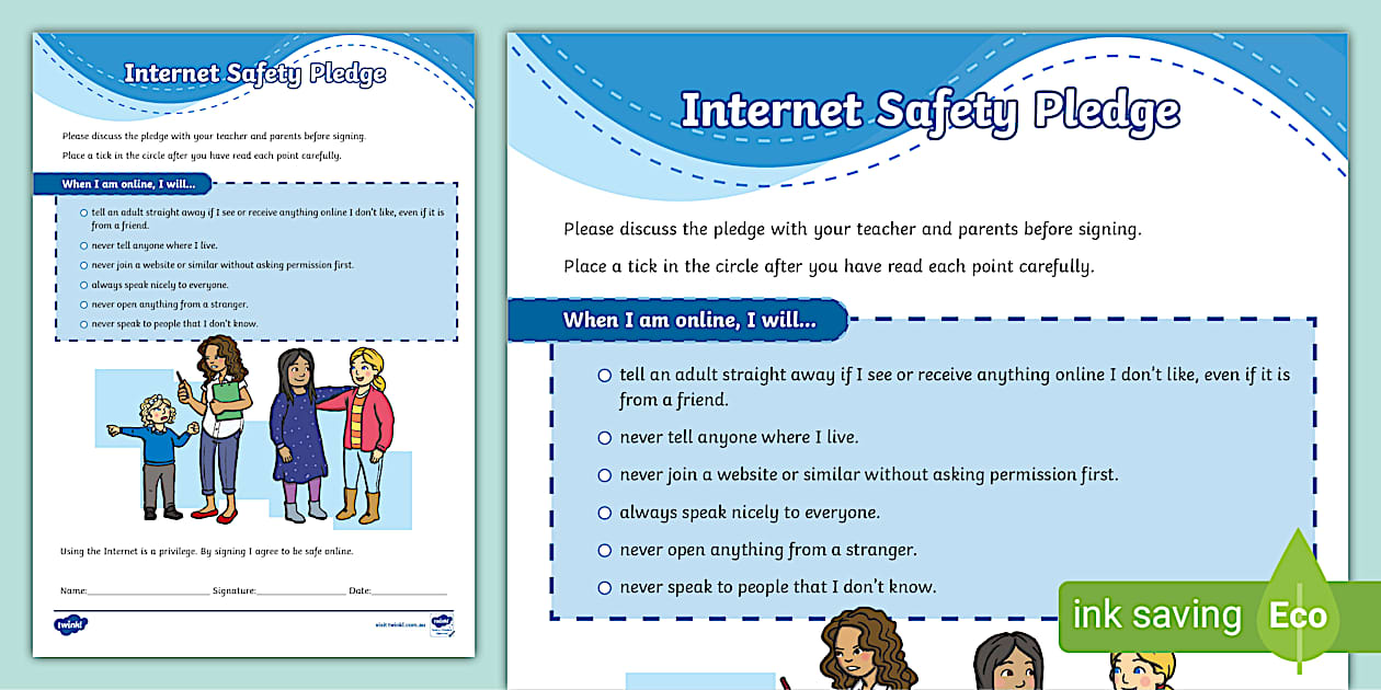 Safety Pledge K2 (teacher made) Twinkl