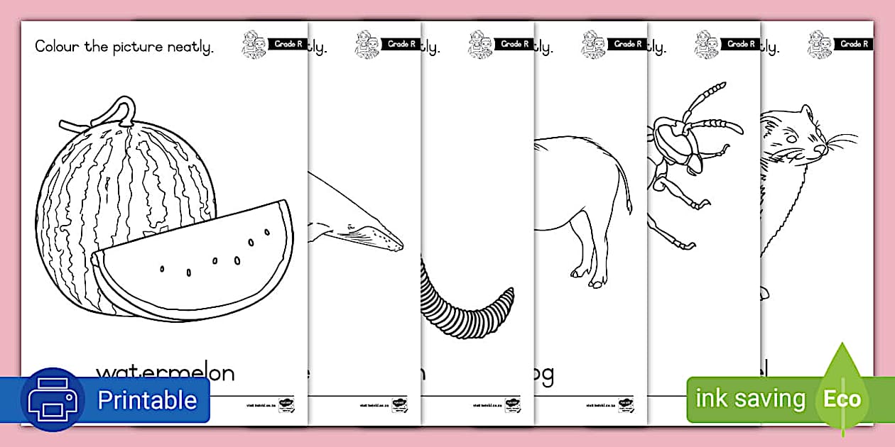 Gr. R Phonics Colouring Pages: Letter W (teacher made)