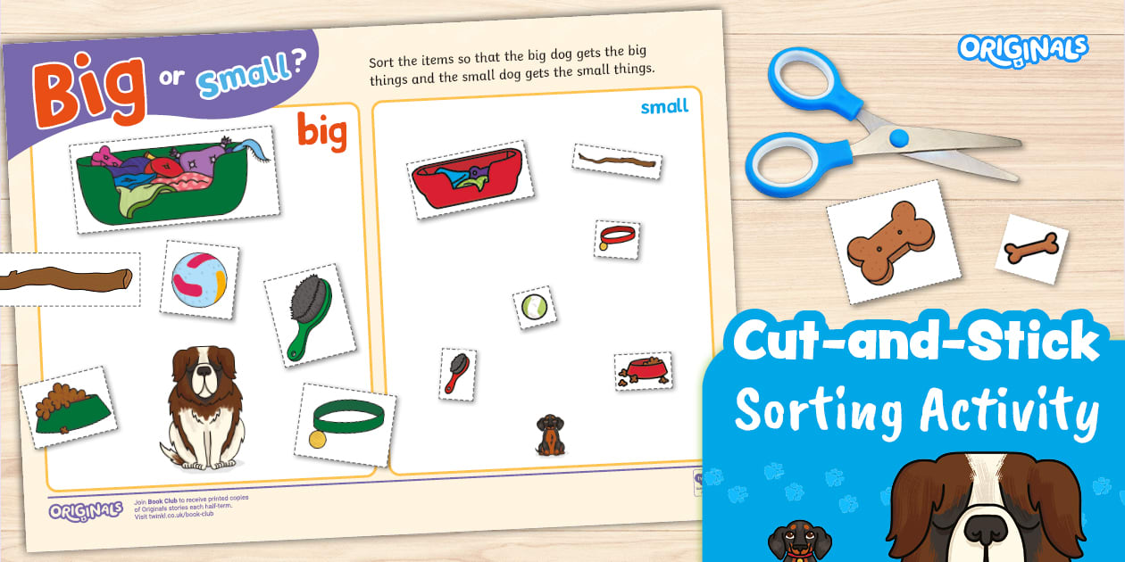 👉 Big and Small Cut-and-Stick Sorting Activity
