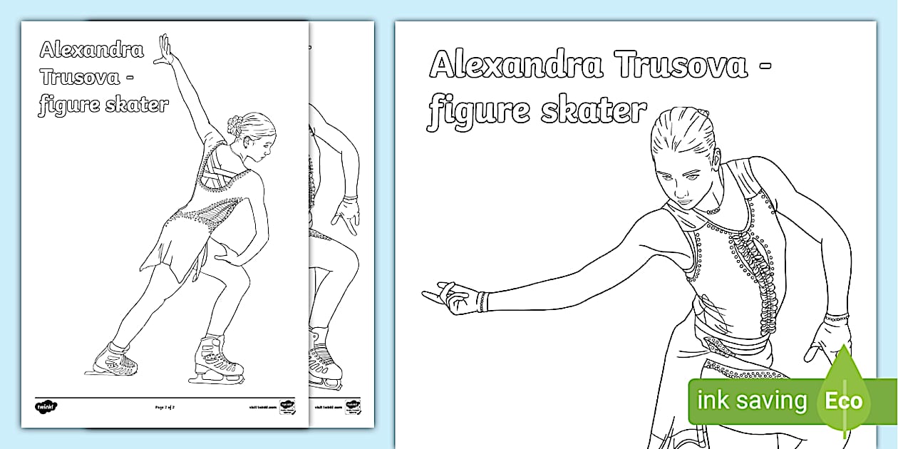 Alexandra Raisman Colouring In Alexandra Trusova Russia Colouring Page (teacher made)