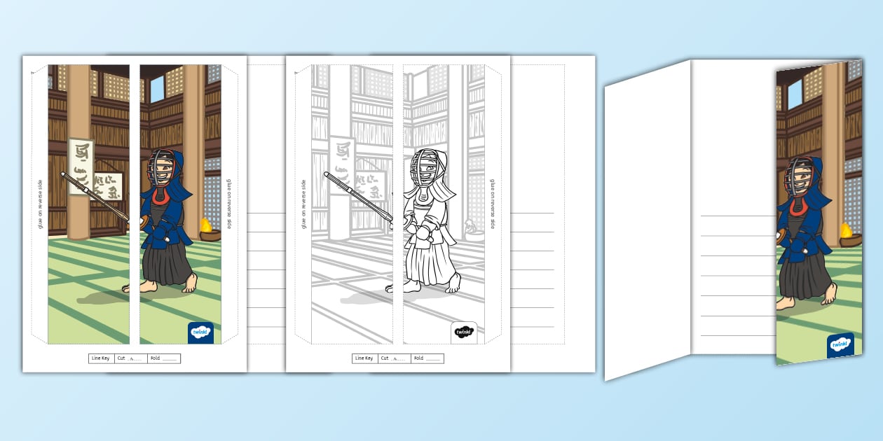 Kendo Folding Writing Template (teacher made) - Twinkl