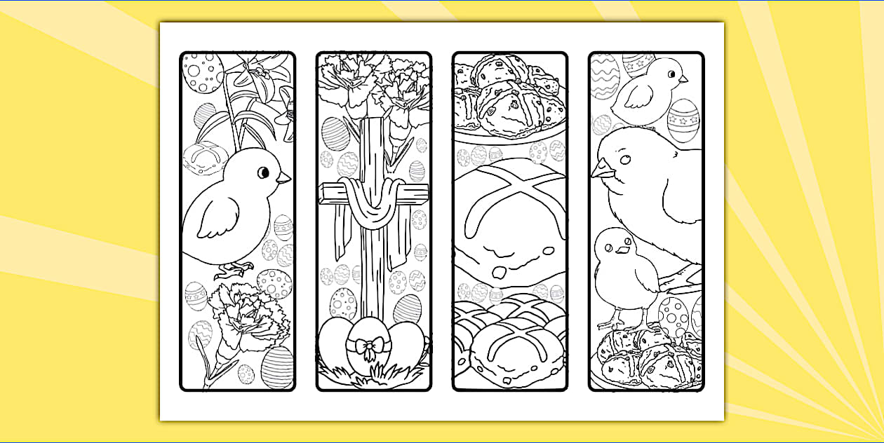 Symbols of Easter Colouring Bookmarks (Hecho por educadores)