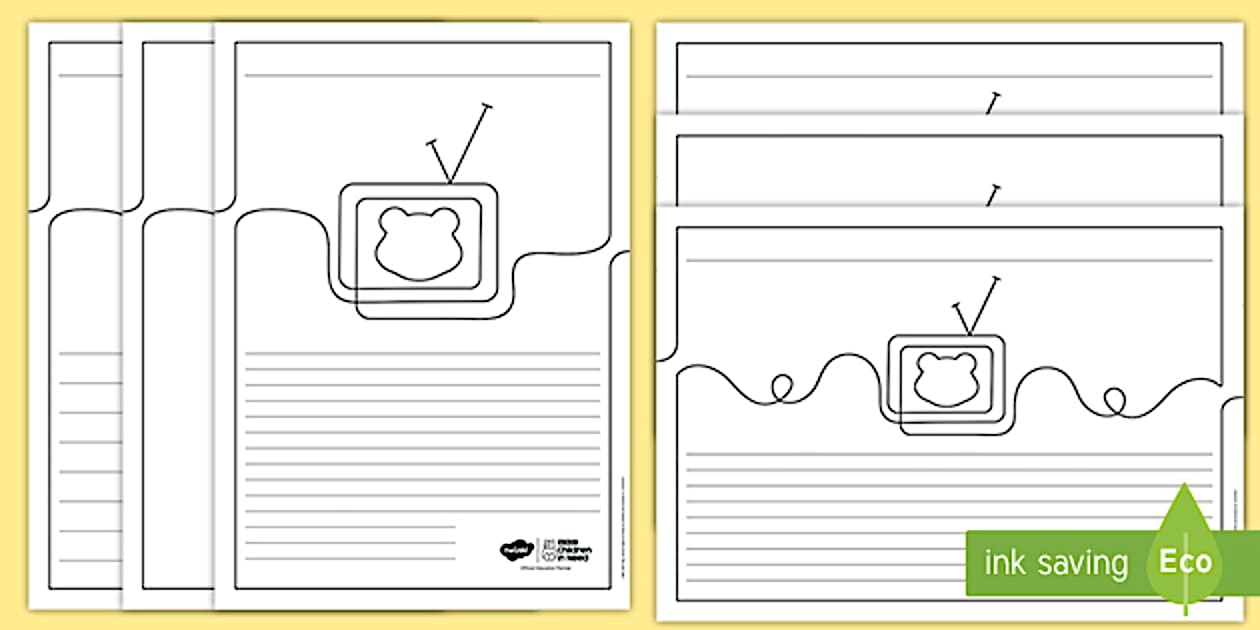 FREE! - BBC Children in Need Writing Frames - Twinkl